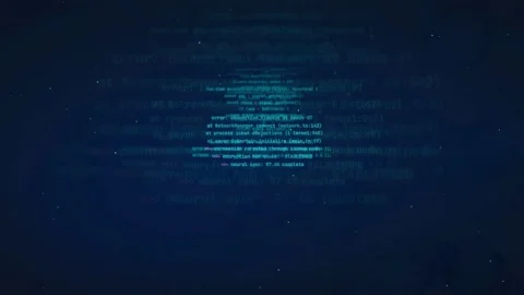 Abstract Digital Background with Scrolling Computer Code and Data Streams on Stock Footage 336779953