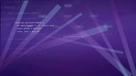 Abstract Digital Background with Scrolling Computer Code and Glowing Data Stock Footage 339956361