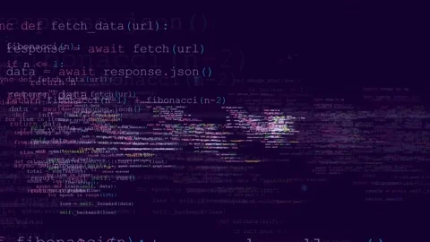 Abstract Digital Background with Scrolling Computer Code and Programming Syntax Stock Footage 339959810