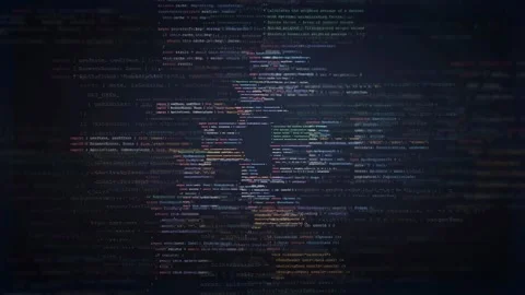 Abstract digital background of scrolling computer code with colorful syntax Stock Footage 339961450