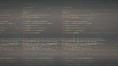 Abstract Digital Background with Scrolling Computer Code and Glowing Data Stock Footage 339962511