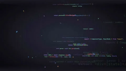Abstract digital background with scrolling computer code and glowing data Stock Footage 339963414