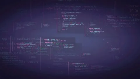 Abstract Digital Background with Scrolling Computer Code and Data Streams on Stock Footage 339964309