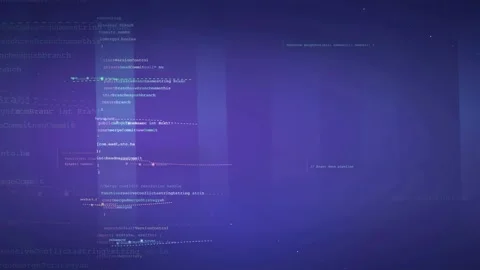 Abstract digital background with scrolling computer code and glowing data Stock Footage 339966474