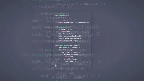 Abstract digital background of scrolling computer programming code with glowing Stock Footage 339966513