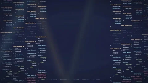 Abstract Digital Background with Scrolling Computer Code and Dynamic Light Stock Footage 339967565