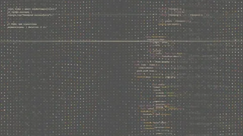 Abstract Digital Background with Scrolling Computer Code and Glowing Data Stock Footage 339967594
