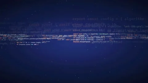 Abstract Digital Background with Scrolling Computer Code and Data Streams on Stock Footage 339968820