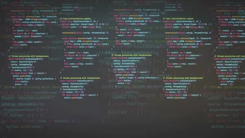 Abstract Digital Background with Scrolling Computer Code and Data Processing Stock Footage 339969125
