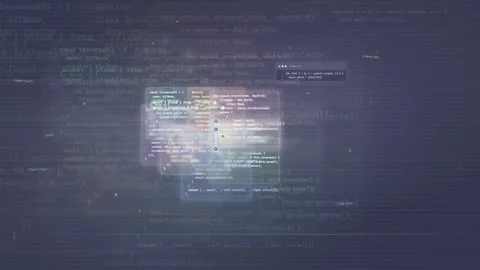 Abstract Digital Background with Scrolling Computer Code and Glowing Data Video stock 339969439