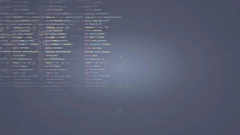 Abstract Digital Background with Scrolling Computer Code and Glowing Data Stock Footage 339971200