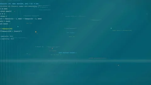 Abstract Digital Background with Scrolling Computer Code and Glowing Data Stock Footage 339971483