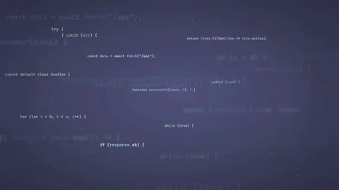 Abstract Digital Background with Scrolling Computer Code and Glowing Data Stock Footage 339971576