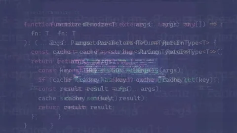 Abstract digital background with scrolling computer code and glowing data Stock Footage 339974938
