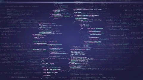 Abstract Digital Background with Scrolling Computer Programming Code on Dark Stock Footage 339976525