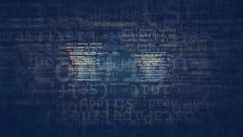 Abstract Digital Background with Scrolling Computer Code and Data Streams on Stock Footage 339976590