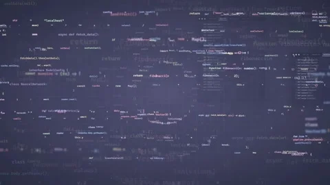 Abstract digital background with scrolling computer code and data streams for Stock Footage 339976638