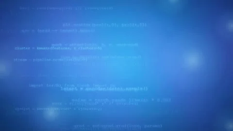 Abstract Digital Background with Scrolling Computer Code and Glowing Particles Stock Footage 341834284