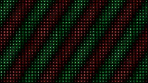 Abstract Digital Background with Scrolling Red and Green Binary Code Matrix Stock Footage 344775902