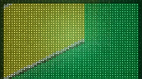 Abstract digital background with shifting yellow and green pixelated patterns Stock Footage 343162098