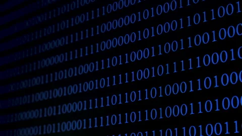 Abstract digital background showcasing flowing binary code in blue tones 库存影片 309098998