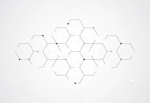 Abstract digital background with technology lines connect on white background Stock Illustration