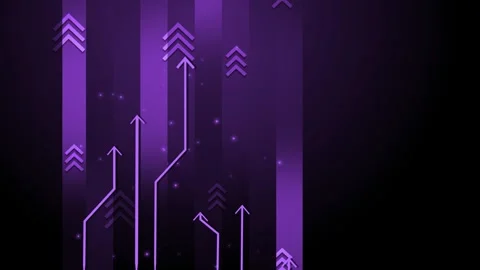 Abstract digital background with upward arrows and glowing lines suggesting.. Stock Footage 334750648