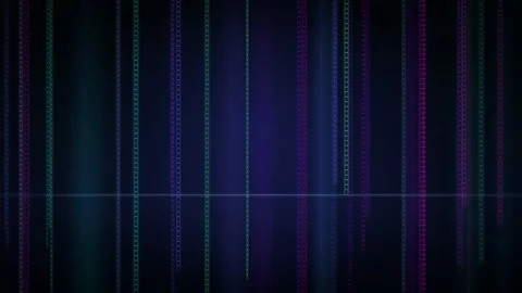 Abstract digital background with vertical glowing data lines and flowing light Stock Footage 346204583