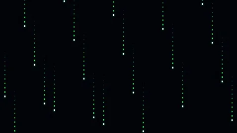 Abstract digital background with vertical green light streaks on black Stockbeeldmateriaal 338310714