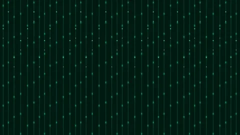 Abstract digital background with vertical lines and glowing green data points Video stock 335118134