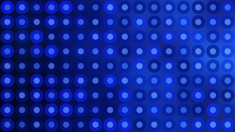Abstract digital background, vibrant grid of glowing pulsating blue circles Stock Footage 333802624