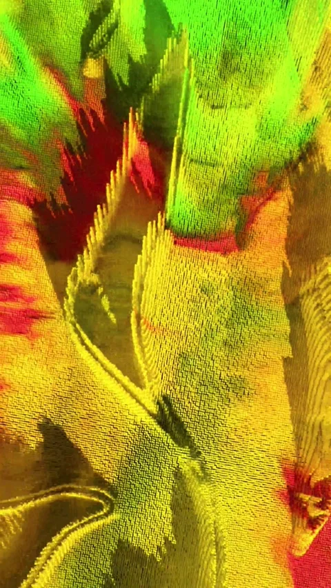 Abstract digital background with vibrant yellow and green textured geometric 3d Stock-Footage 347484706