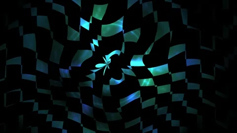 Abstract Digital Background with Warped Glowing Checkerboard Pattern in Vib.. Stock Footage 343686084