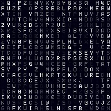 Abstract digital background. White filled alphabet letters background. Smal.. Stock Illustration