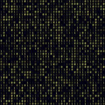 Abstract digital background. Yellow filled binary background. Medium sized .. Illustrazione stock
