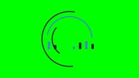 Abstract digital bar chart animation isolated on a bright green background Stock Footage 341838998