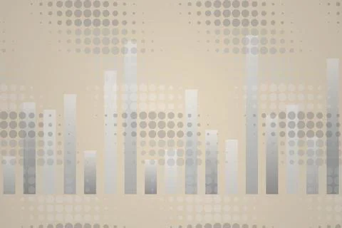 Abstract digital bar chart with data and dots in beige Stock Illustration