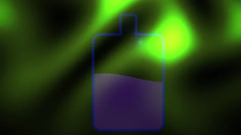 Abstract Digital Battery Charging Animation with Glowing Green Light Effects. Stock Footage 341779184