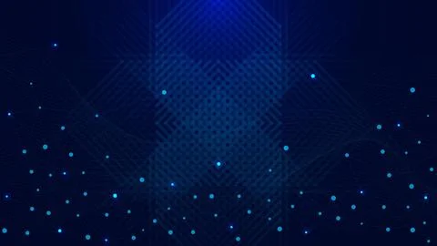 Abstract digital big data technology with connecting dots and lines Stock Illustration