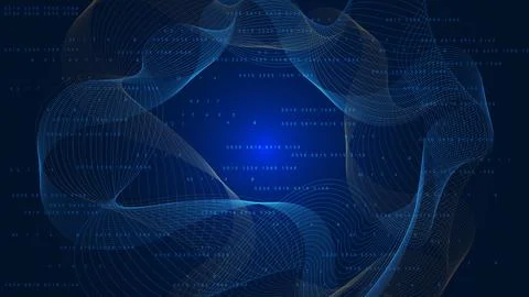 Abstract digital big data visualization concept Illustrazione stock