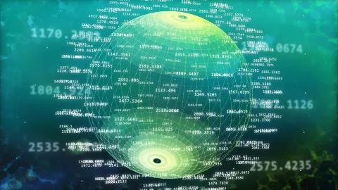 Abstract digital big data. World of big data. 3d illustration. Illustrazione stock