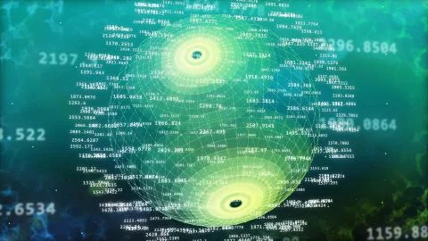 Abstract digital big data. World of big data. 3d illustration. 스톡 일러스트