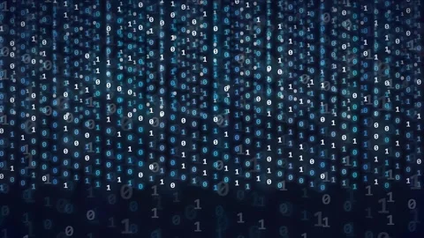 Abstract Digital Binary Code Background with Scrolling Blue Numbers for Cyber Stock Footage 336774460