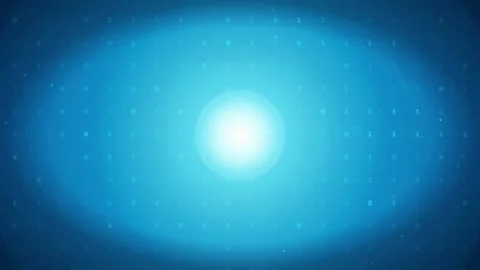 Abstract digital binary code background with glowing blue light and futuristic Stock Footage 336774835