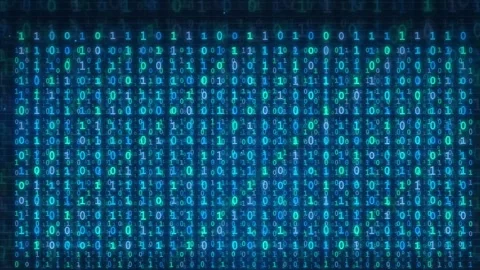 Abstract digital binary code background with scrolling blue and green numbers Stock Footage 336775110
