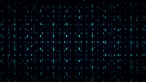 Abstract Digital Binary Code Background with Glowing Blue Numbers and Data Stock Footage 336778557