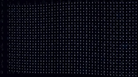Abstract Digital Binary Code Background with Scrolling Numbers for Technology Stock Footage 336779875
