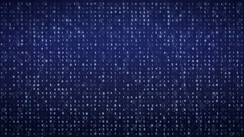 Abstract Digital Binary Code Background with Glowing Blue Light and Moving Data Stock Footage 339318690