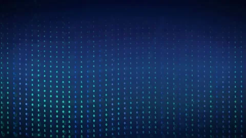 Abstract Digital Binary Code Background with Glowing Blue Data Stream and Cyber Stock Footage 339321576