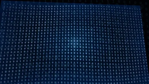Abstract Digital Binary Code Background with Glowing Blue Data Stream and Stock Footage 339321630